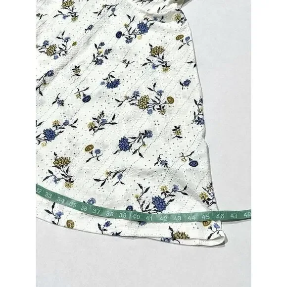 Springfield Womens Summer Dress White Floral Sleeveless Ruffles Short Size XL - Picture 6 of 10